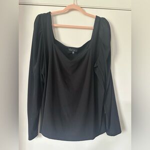 Eloquii Black Square neck shirt